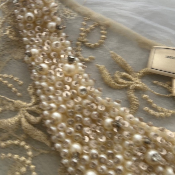 ANTHROPOLOGIE MOULINETTE SOEURS SHEER BLOUSE WITH BEADED COLLAR SIZE MED NWT - Picture 10 of 16